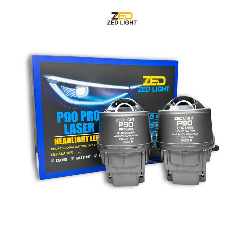  Đèn LED Bi Gầm P90 Pro ZEDLIGHT - 65W 3 Gam Màu Cắt Sáng Chống Chói Tản Nhiệt Quạt Gió Trợ Pha Tâm Laser Chiếu Cực Xa Trên 200m Lắp Oto Xe Máy 12V DC Chống Nước - Bảo Hành 24 Tháng 