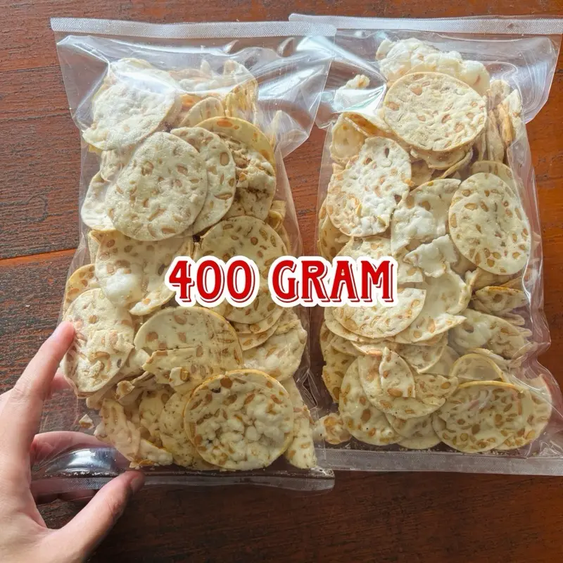 Keripik Tempe Kedelai Kemasan 200 Gram 400 Gram 800 GramTempe Bulat Sagu Super Krispi Asin Gurih Asli Khas Cilacap Crispy 4