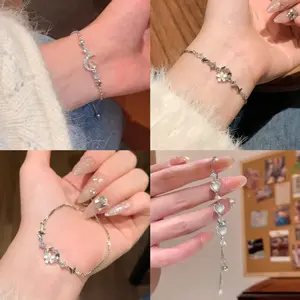 【zhamus】Cold Style Light Luxury Silver Bracelet Women Adjustable Bracelet Niche Bracelet