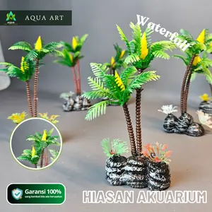 Ornamen Aquascape Mini Plastik Kelapa untuk Hiasan Akuarium