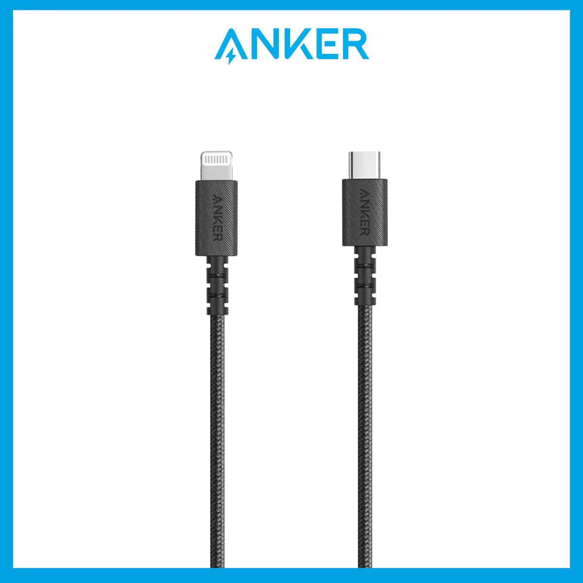 Anker PowerLine Select+ USB-C to Lightning Cable 3ft/0.9m [Apple MFi Certified] Braided Nylon Fast Charging Cable for iPhone, iPad, and iPod (A8617)