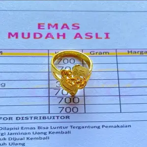 Bisa COD Cincin Ukir Motif Bunga Berlapis Emas muda free surat dari toko Elegan