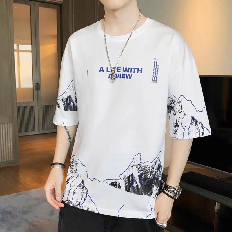 Setcel Kaos Lengan Pendek dan Celana Pendek STELAN VIEW Motif Sablon Premium keren  Setelan 3