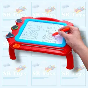 Mainan Papan Tulis Magnet dengan Kaki Meja Belajar dan Gambar Magnetic Drawing board