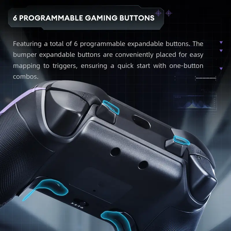 THUNDEROBOT G50S Wireless Gamepad Controller Hall Effect Joysticks & Triggers Tri-Mode Bluetooth 2.4G Kabel untuk Switch PC Tablet Smart TV 5