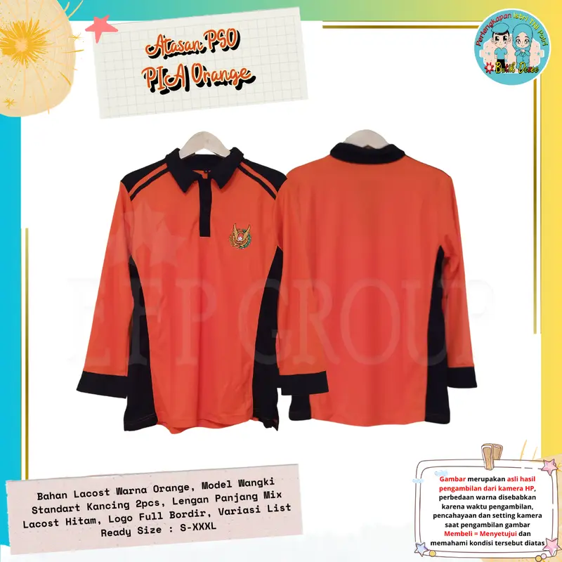 (READY STOK..!!) SETELAN OLAHRAGA PIA BIRU / ORANGE SIZE S-4XL 3