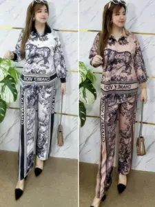 Yimie Fashion Setelan Wanita Dewasa YM 01 - Baju Oversize Panjang Katun Kaos Linen Rayon & Celana Semi Kulot Bali Batik - Setelan Full Print & Celana Semi Kulot - Tiktokshop Outfit Wanita Terbaru