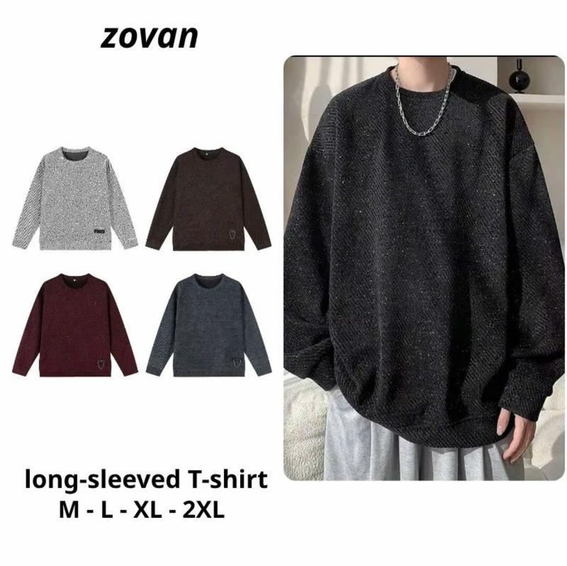 Áo thun thu đông nam nữ dài tay chất liệu dạ phủ kim tuyến