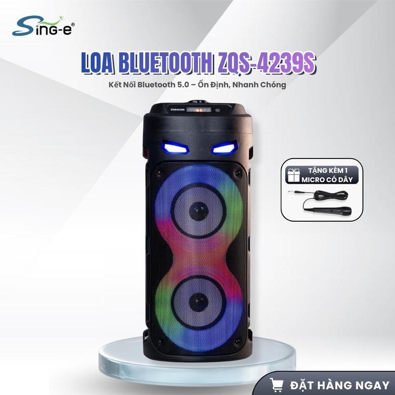   TẶNG KÈM PHỤ KIỆN  Loa bluetooth - ZQS-4239S loa karaoke kết hợp nghe nhạc công suất lớn âm thanh nghe cực kì ấm và bắt tai thiết kế cực kì lạ mắt 