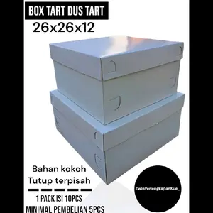 Dus Tart Box Tart Duplex Tutup Pisah 350 Gsm 26x12