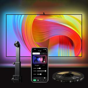 Sincronización de pantalla de retroiluminación de TV, retroiluminación LED de TV alimentada por USB con cámara para pantallas, luces LED de TV, luces de cambio de color para TV con control por aplicación