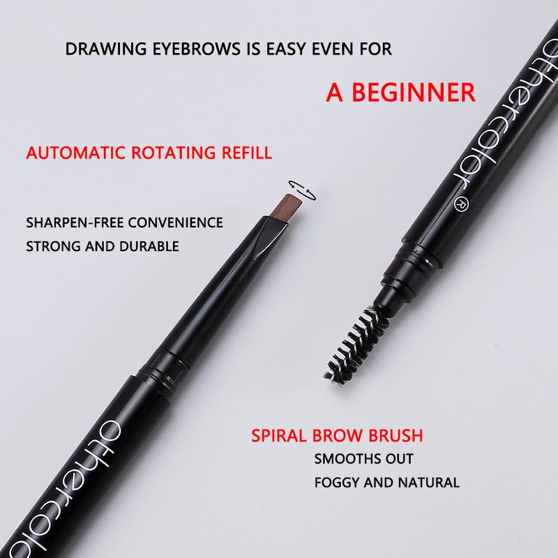 Product Introduction of Double End Eyebrow Pencil Triangle Tip with Brush Waterproof Eyebrow Pencil Natural Long Lasting Waterproof Eyebrow Pencil Makeup Tool 17