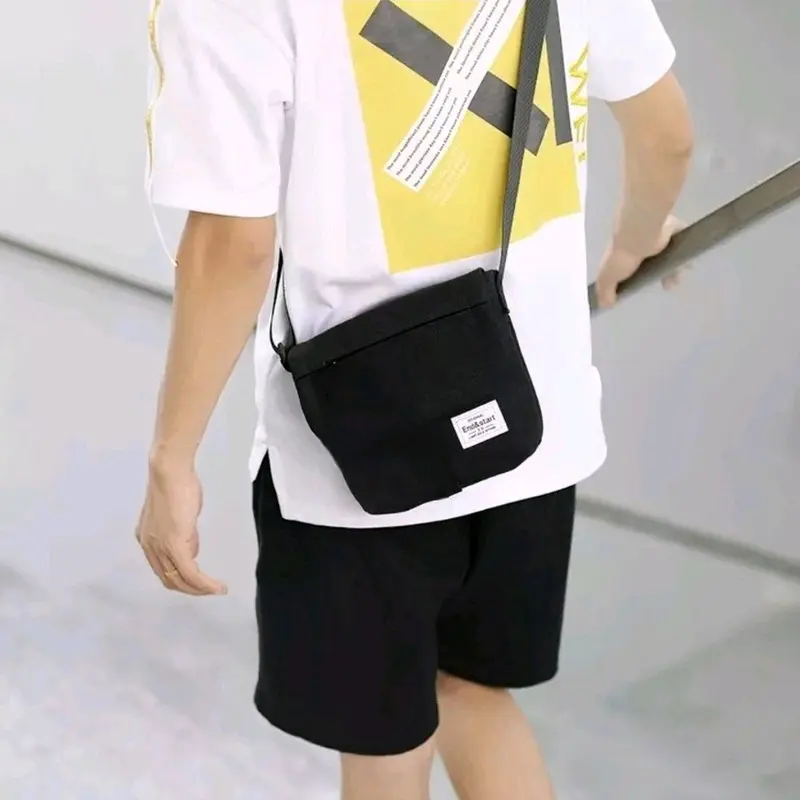 Tas Selempang Pria Kanvas Fashion Kerja Tas Kantor Tas Sekolah Canvas Cowok 0