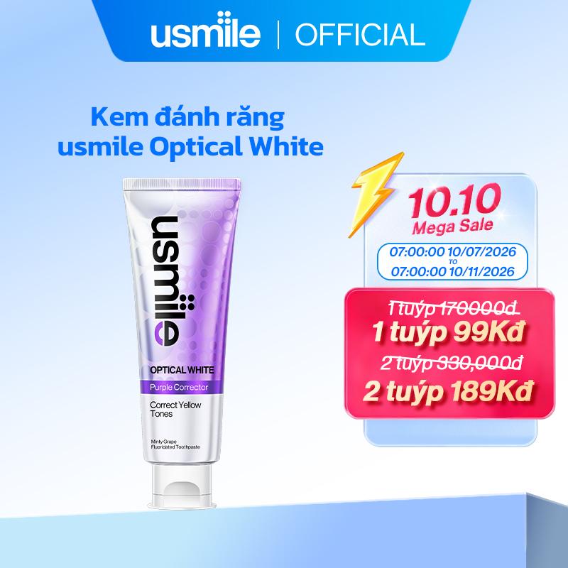 Usmile Trắng quang học usmile loại bỏ vết ố vàng phục hồi men răng Kem Đánh Răng Làm Trắng Răng 100g mang lại hơi thở thơm mát suốt 16 giờ.