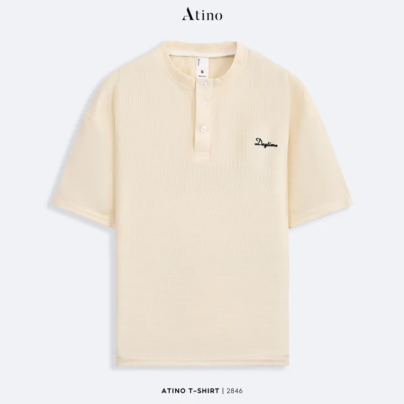 Combo 2 Áo Phông Henley 3 Khuy ATINO L.4.2846 Form Regular 4 Màu 6