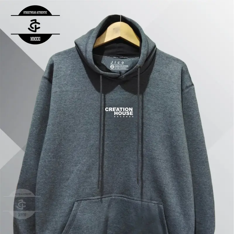 Sweater Jaket Skena Hoodie Hitam Sablon List Creation House Bahan Fleece Premium Sweater Tebal dan Lembut Distro Original Brand Kota Bandung Unisex 4