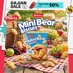 Hokira Dalezz Mini Bear Biscuit 20g & 50g - Biskuit Bentuk Beruang Lucu & Halal | BPOM | Snack Anak