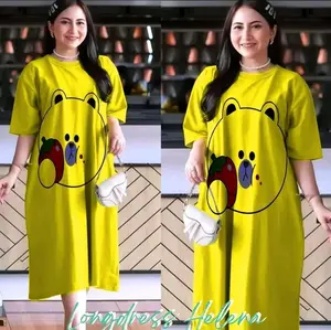 DASTER KAOS WANITA MOTIF KARAKTER Dress Dewasa