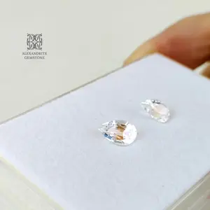 AG Jewelry M0325003 Sepasang Pair Moonstone Pear 0.62 & 0.64ct Srilanka