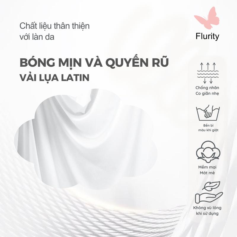 Product Introduction of Set Bộ Đồ Ngủ Thiết Kế Mặc Nhà Áo Croptop Hai Dây Xẻ Hai Tà Quần Ngắn Lụa Latin Mềm Mịn Gợi Cảm FLURITY - MIA BNSERE239 2