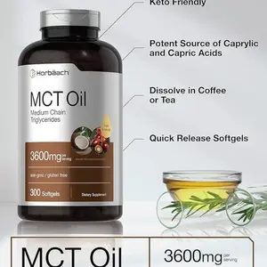 Horbäach Keto MCT Oil Capsules 3600mg 300 Softgels