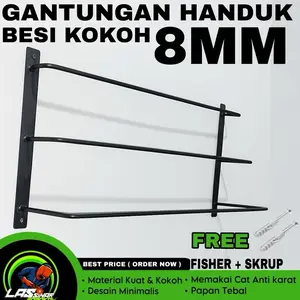 gantungan handuk 3 susun / gantungan handuk kamar mandi 3 susun / gantungan handuk tempel dinding