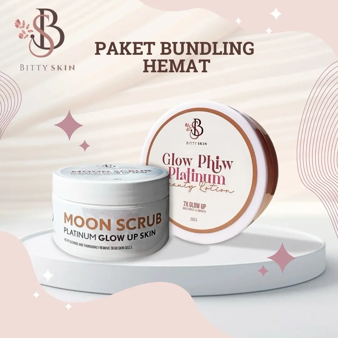 PAKET BUNDLING HB + SCRUB BLEACHING PLATINUM BITTYSKIN PAKET GLOWUP Memutihkan