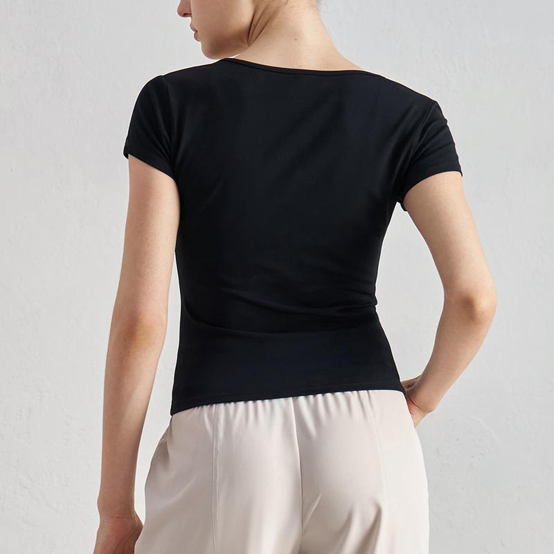 Product Introduction of Áo Thun Thể Dục, ngắn Tay Nữ, Cổ Tròn, 91% Nylon + 9% Spandex, Thích Hợp Tập Thể Dục Và Yoga Đi Chơi, Hàng Mới Về Năm 2025, Kiểu Áo Khoác Ngoài 30