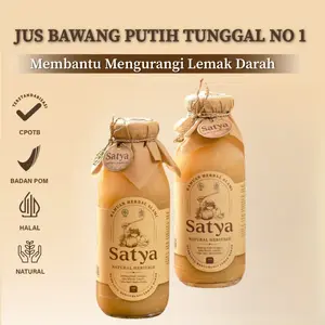 READY STOK!!! SATYA Jus Bawang Putih Tunggal Per Botol 350ml Jahe Merah Lemon Madu Hutan Cuka Apel BAHAN ALAMI