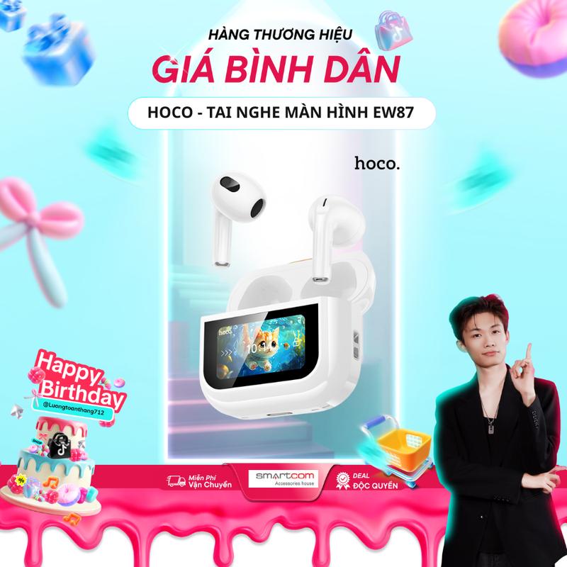   Luongtoanthang712  Tai nghe màn hình mèo Hoco EW87 Hoco - Chính hãng màn hình pin kết nối mọi thiết bị - Wireless Earphone 