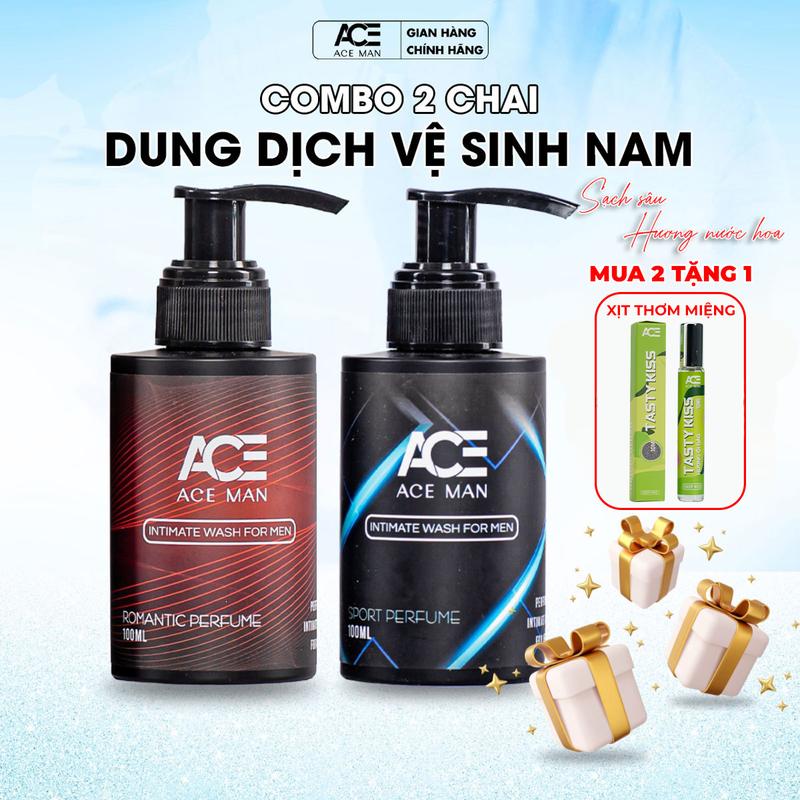 [TẶNG QUÀ] Combo 2 chai Dung dịch vệ sinh nam giới ACEMAN hương nước hoa 100ml/chai đa dạng style có hộp đựng sang trọng