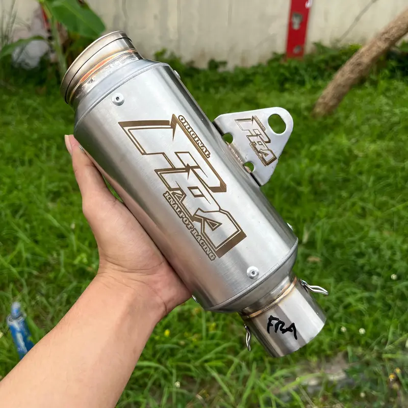 Silencer Knalpot FRA GP Pro Titan Series Pendek P15cm Stainless Inlet 50 Silincer Only