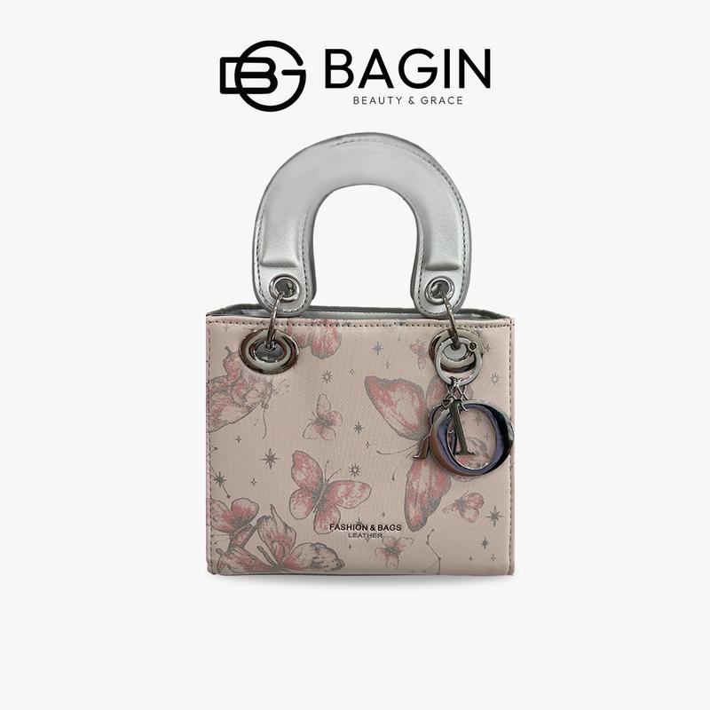 【Shop Túi Đi Tiệc Dáng Vuông Họa Tiết Hồ Điệp Tặng Kèm Charm Dây Đeo Dài Túi Xách Nữ Thời Trang [gy-1081]