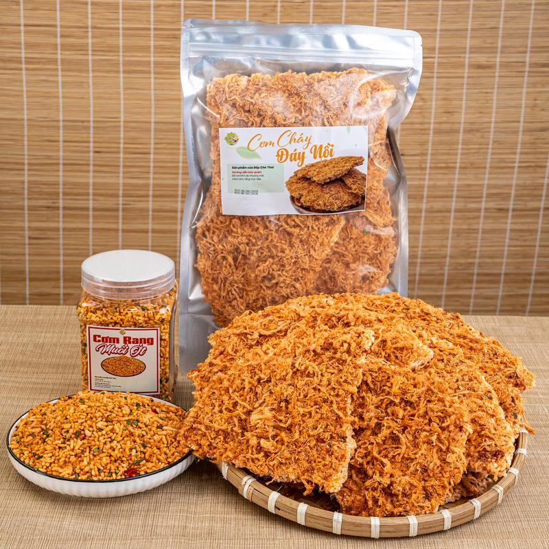  Combo Giòn Rụm  gồm Cơm Rang & Cơm cháy đáy nồi  - Snack truyền thống đặc sắc - Bếp Chè Thái 