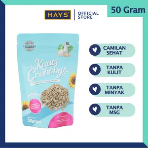 Findeli Kuaci Crunchy 50 gr, Kuaci Biji Bunga Matahari Panggang Tanpa Kulit, Roasted Sunflower Seeds