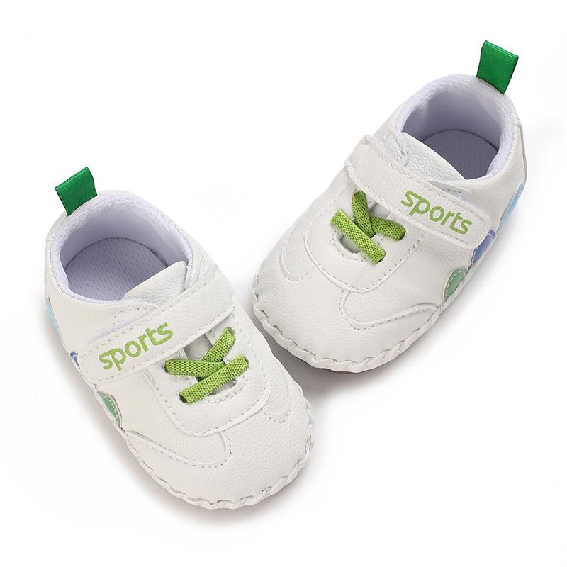 Product Introduction of Baby Shoes Newborn PU Leather Pure White Infant Casual Shoes Classic Boy Girl Patchwork First Walkers Soft Sole Walking 35