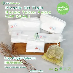 Plastik HD Tipis Buram Merk Kuali Plastik Sembako Makanan Sayur Buah Daging Plastik Kuah Plastik Kiloan Gula Minyak Santan Kantong Plastik Tahan Panas Anti Panas isi 120 pcs