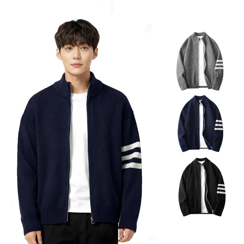 Áo Khoác Len Nam Mùa Đông Có Khóa Kéo Cổ Trung Cao Cấp Chất Liệu Acrylic Cotton Polyester Phù Hợp Đi Làm Dự Tiệc Chơi Golf Du Lịch