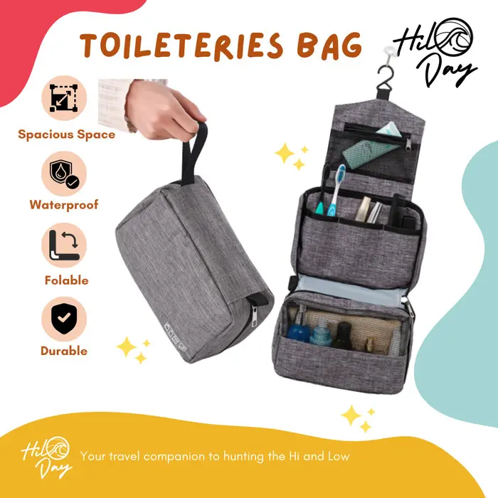 HILODAY Tas alat mandi dan kosmetik / Travel Peralatan Mandi dan Make
