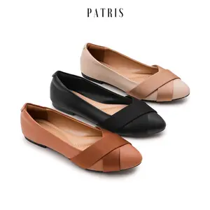 PATRIS Slavina PTS 208 Sepatu Wanita Flatshoes Black Flat Shoes Kerja Hitam