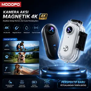 【6.6 sale】MODOFO Action kamera vlog 1080P/4K WIFI HD Jempol Magnetik Sport Camera Portabel Anti Air 30M Tahan Guncangan Layar HD Perekam Olahr Video Kamera Dashboard Mobil