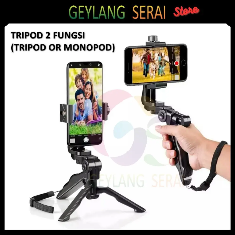 Mini Tripod 90" Rotation + Mount Adapter 360 Handle Stabilizer For Mobile Phone Camera GoPro Holder Kamera