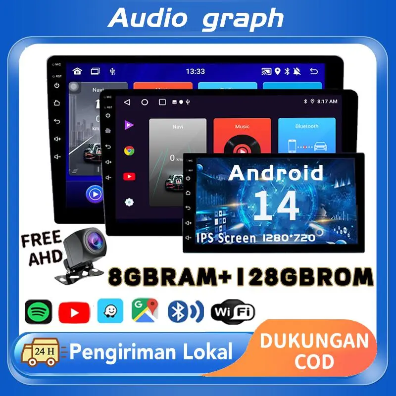 with cooling system 8G+128G IPS Screen Head Unit android 7/9/10 Inch Car Android 13 Navigasi Untuk TOYOTA Daihatsu Mitsubishi android mobil 10 inch ram 4 HONDA SUZUKI Hyundai NISSAN Double Din tv mobil android Color Mall 03
