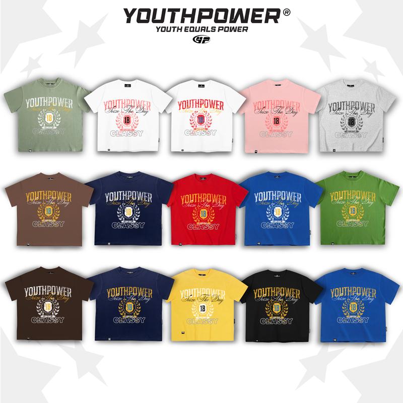 YOUTHPOWER Áo Thun Big Boxy CLASSY From Rộng Nam Nữ Cổ Tròn Chất Liệu Cotton In Lụa Local Brand Top Women Màu Trắng Màu Xanh Bích #aothunnu #aothuncotron #youthpower #localbrand