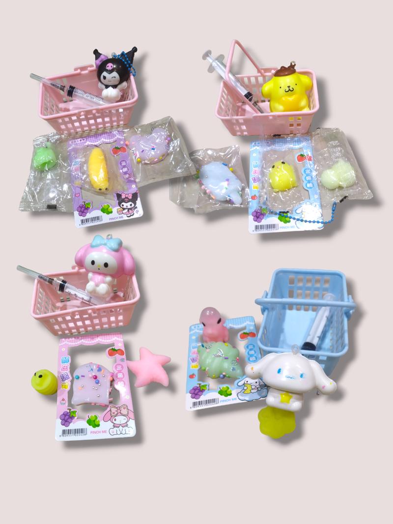 Product Introduction of Mainan Squishy Karakter Sanrio mini dan jelly suntik satu set cute Viral splat toys 0
