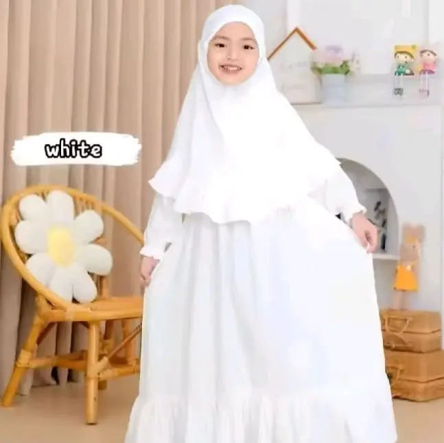 SAYANG ANAK GAMIS SYAR'I ANAK POLOS SET DENGAN HIJAB / GAMIS DELISHA ANAK SET HIJAB SYAR'I BAHAN CRINKLE AIR FLOW 1