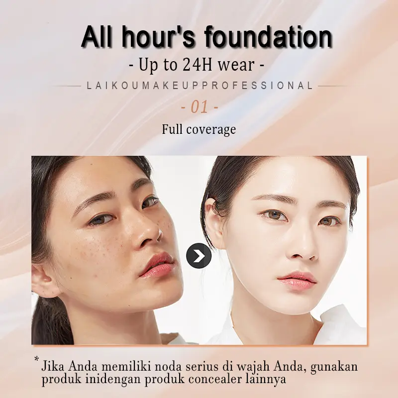 Kinglife All Day Perfect Serum Foundation Full Coverage Matte + Poreless Liquid Foundation Make Up 30ml Concealer Lasting Kering Extract skintint  cleya Dark 3