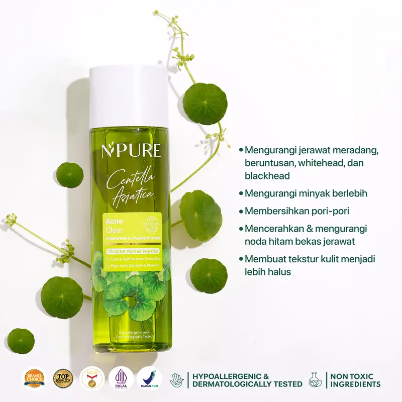 【Paket Jerawat 3pcs】NPURE Cica Toner 150ml+Cica Face Wash + Cica Biome / Cica Moisturizer/ Acne Skin/Acne Toner/Acne Serum Acid Berjerawat Facial Membersihkan Mencerahkan Muka Wajah Hydrating Extract Glutathione Niacinamide 1