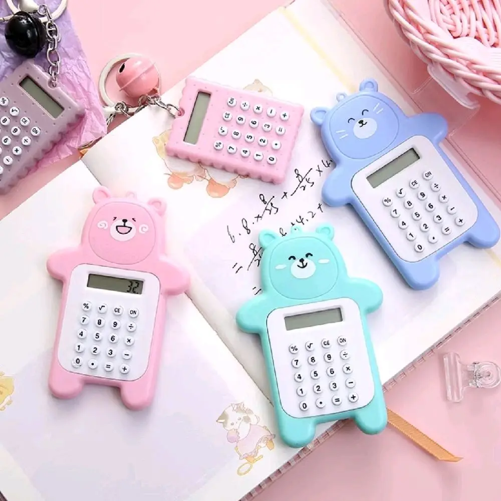 Calculator Mini Portable Motif Bear Kalkulator Portable Mini Beruang Kalkulator Unik Kalkulator 8 Digit Mini Portable Kalkulator Beruang
