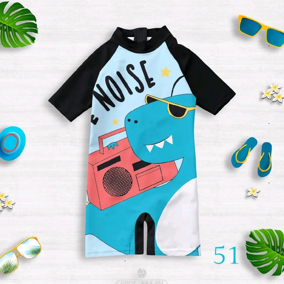 Baju Renang Anak Laki-laki 1-10 Tahun lucu motif Noise Dinosaur terbaru
